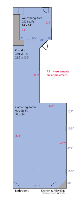 Floor Plan Measurements of The Dille Event Center
